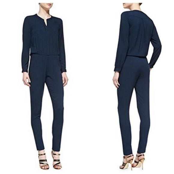 (SOLD) BLACK HALO Black Long Sleeve Pants Jumpsuit 2 - Picture 2 of 9